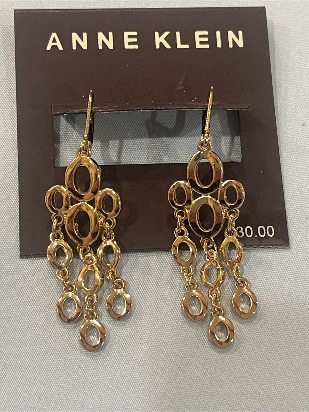 Anne Klein Gold Multi-Loop Chandelier Earrings